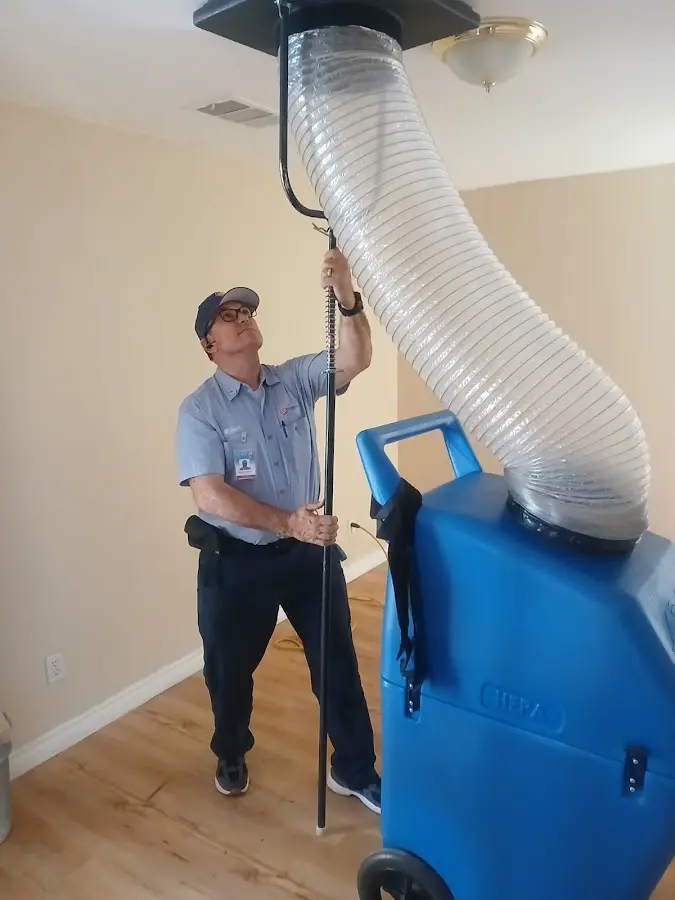 Mini Split Installation technician using HEPA equipment in North Salt Lake